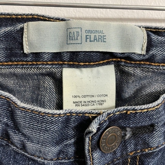Gap Original Flare Low Rise Denim Jeans Blue Size 6R Women Y2K 2006 100%… - Picture 6 of 8